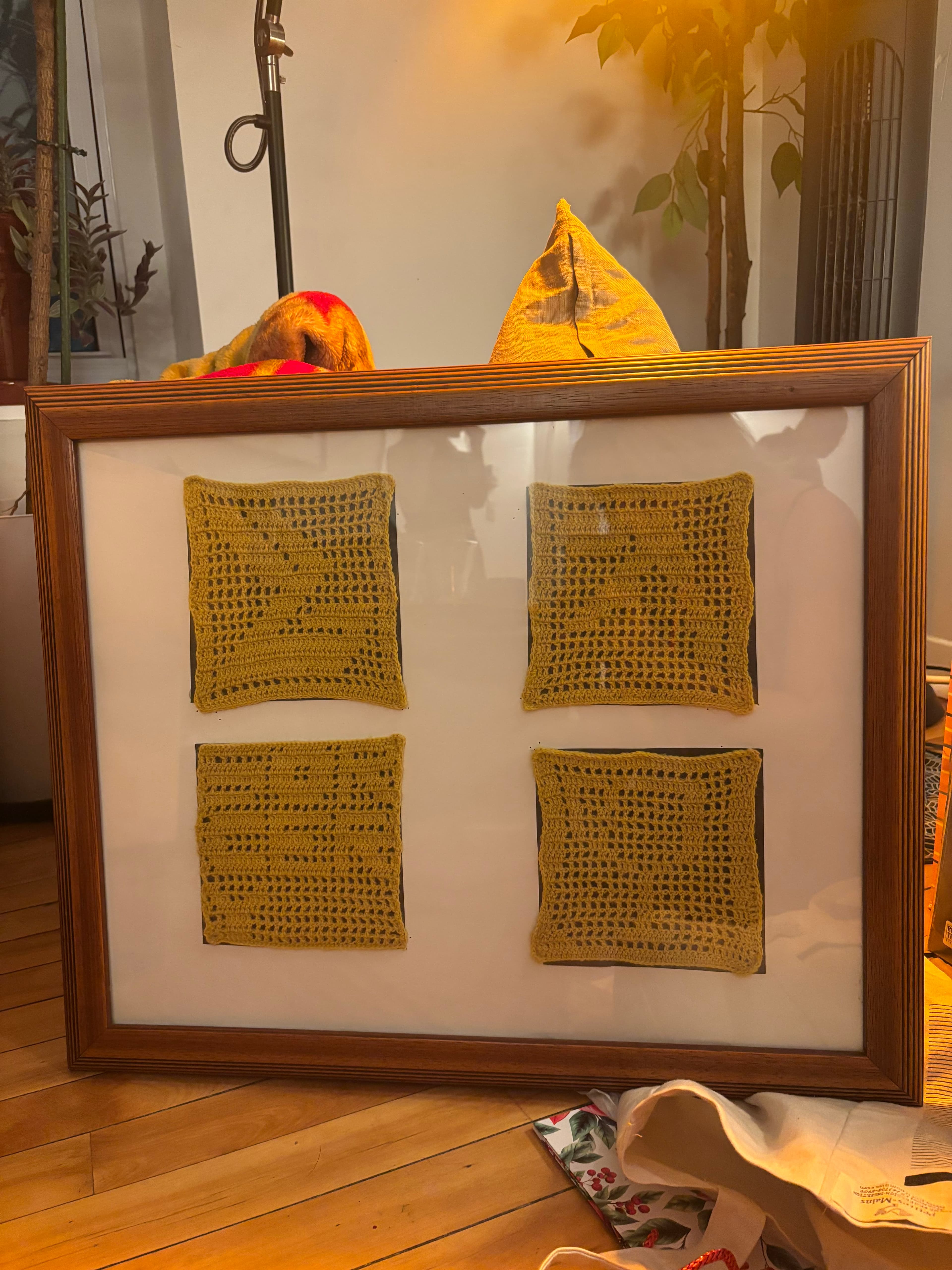 Filet crochet piece for Josh